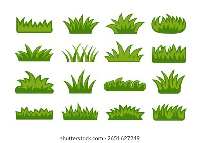 Nature tree icon set, cartoon forest elements, pine, willow, oak, landscape design, modern vector, green tree collection