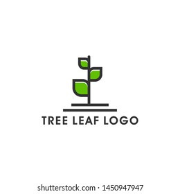 Nature Tree leaf vector logo design. Simple leaf tree logo template.
