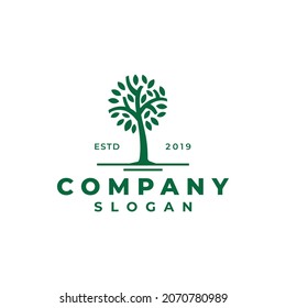 Vector de diseño de logotipo de árbol de la naturaleza