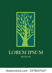 Nature Tree of life logo icons set. Eco nature symbols. Tree branch with leaves signs. Natural plant design elements emblems. Vector illustration.