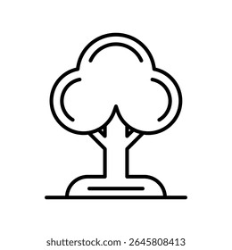 Ícone Lineart da árvore da natureza para projetos ecológicos e elementos de web design