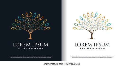 logotipo de árbol natural con diseño de concepto creativo vector premium