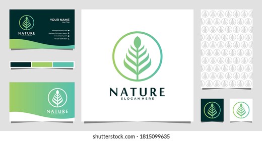 nature tree logo design and business card
