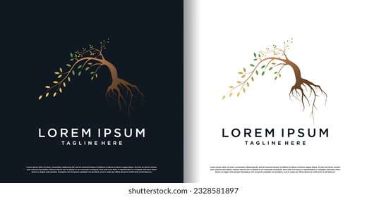 Naturbaum-Logo-Design mit kreativem Konzept, Premium-Vektorgrafik