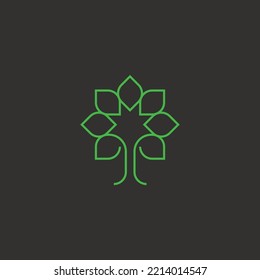 Plantilla vectorial de la ilustración del logotipo del árbol de naturaleza