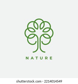 Nature tree logo design illustration vector template