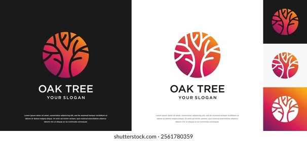 Nature tree logo design. Nature tree logo template. Growth logo symbol icon