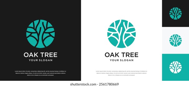 Nature tree logo design. Nature tree logo template. Growth logo symbol icon