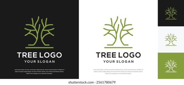 Nature tree logo design. Nature tree logo template. Growth logo symbol icon
