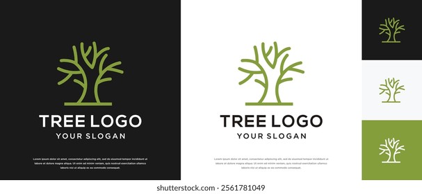 Nature tree logo design. Nature tree logo template. Growth logo symbol icon