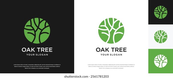 Nature tree logo design. Nature tree logo template. Growth logo symbol icon