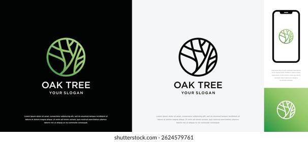 Nature tree logo design. Nature tree logo template. Growth logo symbol icon