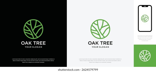 Nature tree logo design. Nature tree logo template. Growth logo symbol icon
