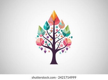 Nature tree logo design vector illustration. Tree of life logo concept