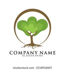 Nature tree logo design vector