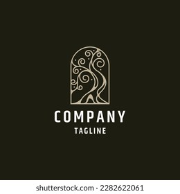 Nature tree logo icon design template flat vector