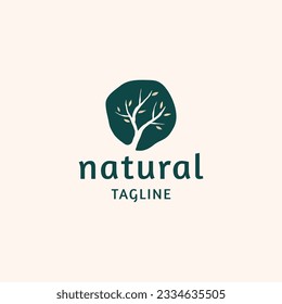 Nature tree logo icon design template  flat vector