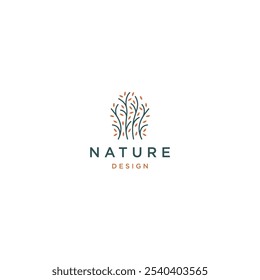 Árvore da natureza ícone do logotipo modelo vetor plano