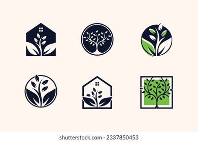 Nature tree logo icon vector with modern element idea