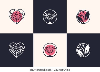 Nature tree logo icon vector with modern element idea