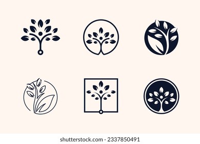 Nature tree logo icon vector with modern element idea