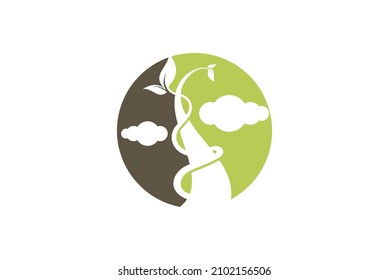 nature tree  logo minimalist elegant icon vector symbol business identity
