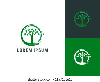 nature tree logo template vector illustration