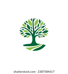 Diseño sencillo del logotipo del árbol de la naturaleza