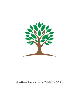 Diseño sencillo del logotipo del árbol de la naturaleza