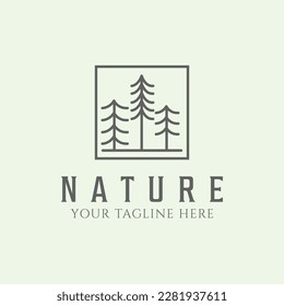 nature tree minimalist design icon illustration logo line art