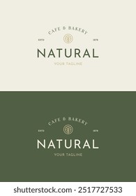 Estilo Linear de Círculo de Folha de Planta de Árvore Natural. Logotipo para empresas de luxo premium, restaurante, bem-estar, spa, hotel, resort