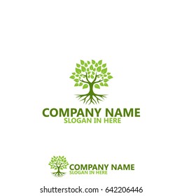 Nature Tree With Root Logo Template Design