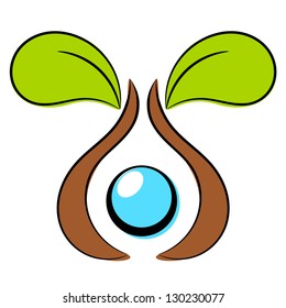 Nature tree symbol in ecology world concept illustration