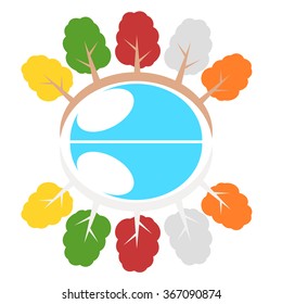 Nature tree symbol in ecology world concept illustration