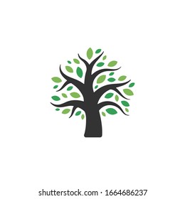 Nature Tree Symbol. Web Icon Logo Template Design Element.