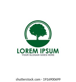 vector de árbol natural, logotipo de jardín