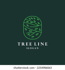 Diseño del logo de la ilustración vectorial de árboles naturales.