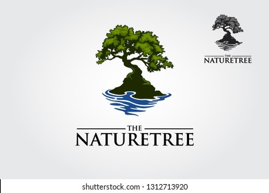 The Nature Tree  Vector Logo. Eco green logo template. This is symbol of strength, power, longevity, freedom, fertility, hope and continuity.