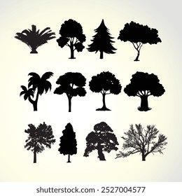 Nature tree vector silhouette 9