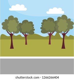 nature trees cartoon