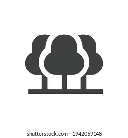 Nature Trees Icon Isolated on Black and White Vector Graphic