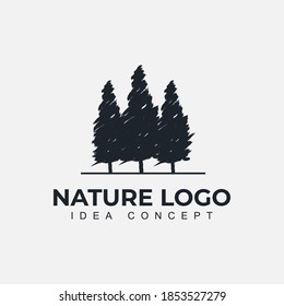 Ilustración vectorial del logo de los árboles naturales. Icono de vector de árbol