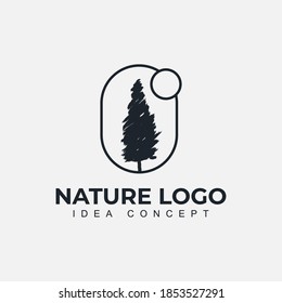 Ilustración vectorial del logo de los árboles naturales. Icono de vector de árbol