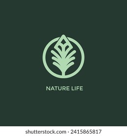 Nature trees logo design vector illustration