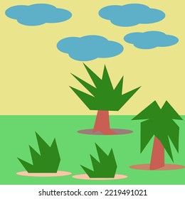 Nature Trees Sky Beautiful Clouds Green For Concept Background