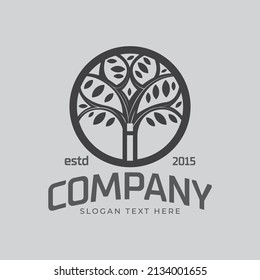 Nature trees vector illustration logo design. letter i logo design with Tree vector icon.