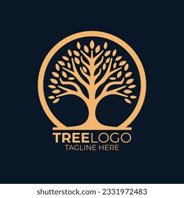 Nature trees vector illustration logo design