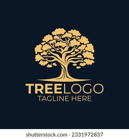 Nature trees vector illustration logo design