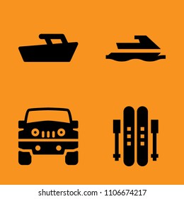 nature, truck, mud and vintage icons set. Vector illustration for web and design