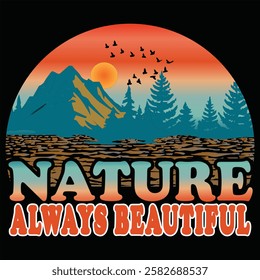 nature  t-shirt design of vector art